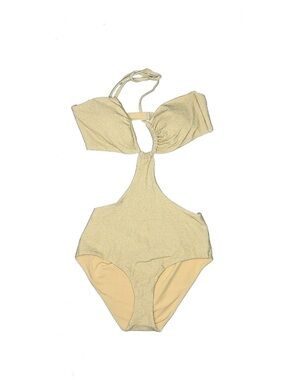Aerie Cutout One-Piece Swimsuit in Light Gold